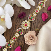 Vriksham Precious Kundan Jadau Sheeshphool-Red Green & White-J2761